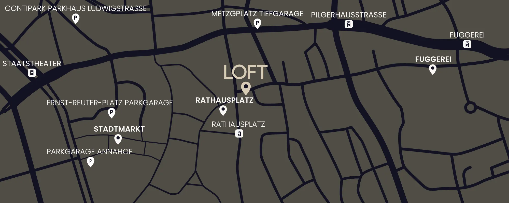 LOFT - Stadtkarte Augsburg - Standort vom Studio